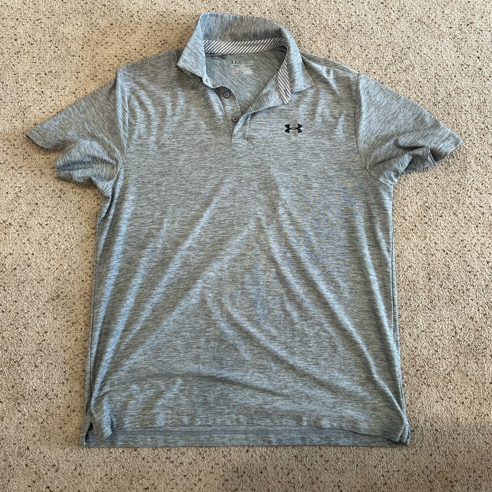 Like new Under Armour golf polo. Grey. L Large. Mens.
